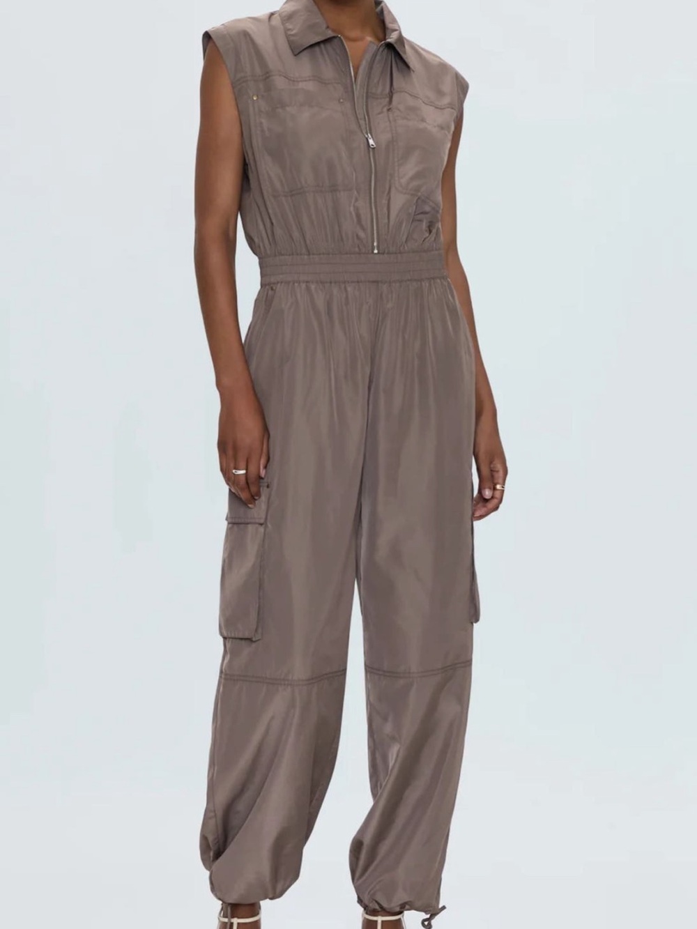 Pistola Becca Zip Front Utility Jumpsuit in Cedar.